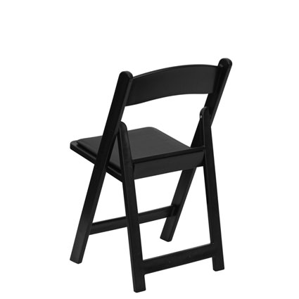Black Padded Chair (Back View) - Liberty Event Rentals
