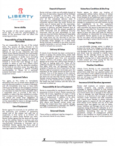 Liberty Event Rentals Rental Policies & Agreement