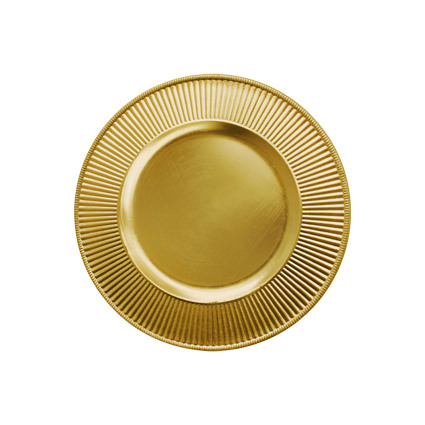 Acrylic Charger Sunburst Gold 13 - Liberty Event Rentals