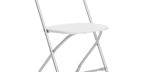 White Folding Chair Aluminum Frame - Liberty Event Rentals