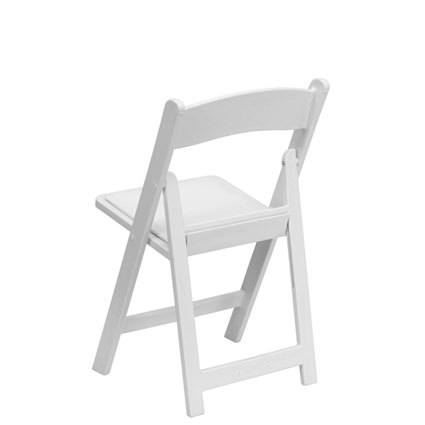 White Padded Chair (Back View) - Liberty Event Rentals