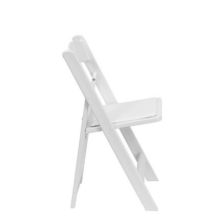 White Padded Chair (Side View) - Liberty Event Rentals
